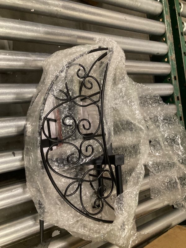 Photo 1 of  Metal  Elegant Scrollwork Hose Holder Heavy-Duty Outdoor Hanger and Water Hose Organizer with Sturdy Reel Hooks & Screws for Yard Lawn Garden Patio Landscaping and Home Use