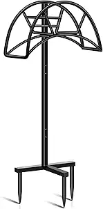 Photo 1 of Garden Hose Holder Detachable Metal Water Hose Holder Holds 150 FT Hoses Free Standing Hose Hanger Stand Heavy Duty Garden Storage Rack for Outside Yard Lawn, Black