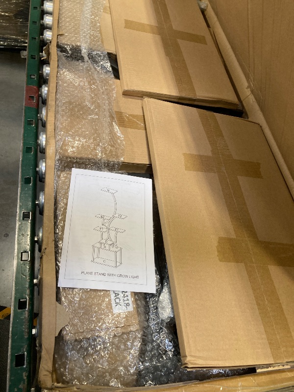 Photo 1 of 51.3 Inch Plant Stand with Grow Light, 6 Tiered Indoor Plant Shelf with Larger Flower Holder, Pine-Shaped Stand, 3 Light Modes, Open Base, Corner Plant Rack for Living Room, Black