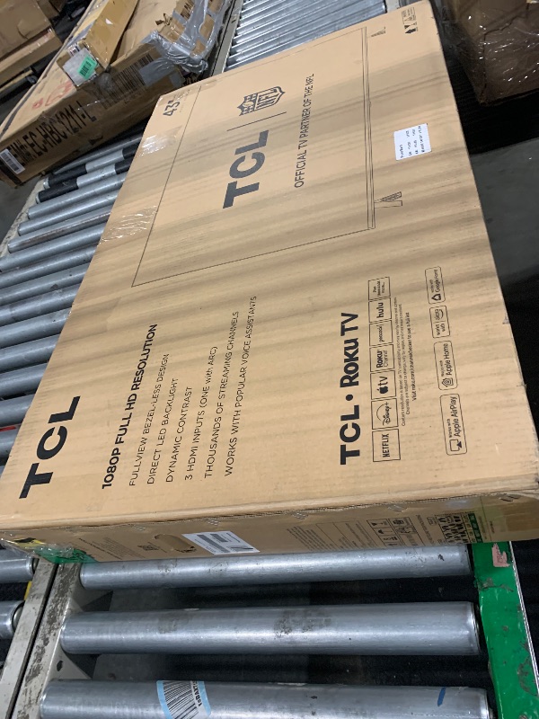 Photo 1 of ***BROKEN TV / FOR PARTS / FINAL SALE / NO RETURNS / NO REFUNDS*** TCL 43-Inch Class S3 1080p LED Smart TV with Roku TV (43S350R, 2023 Model), Compatible with Alexa, Google Assistant, and Apple HomeKit Compatibility, Streaming FHD Television