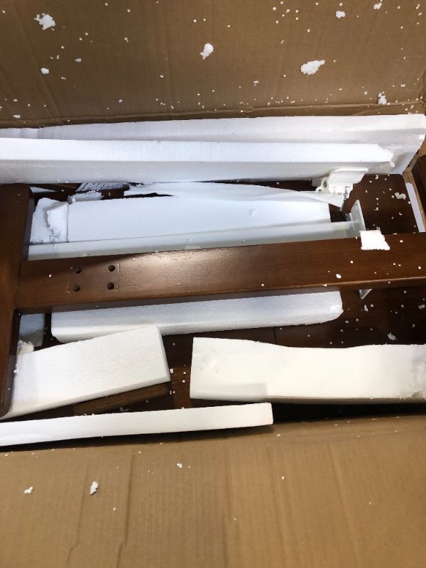 Photo 1 of ***MAJOR DAMAGE*** Muwuele Solid Wood Overbed Bedside Table with Wheels, Adjustable Medical Tilt Top Hospital Bed Table Over The Bed, Rolling Laptop Desk, Mobile Standing Desk for Hospital and Home Use (Walnut)