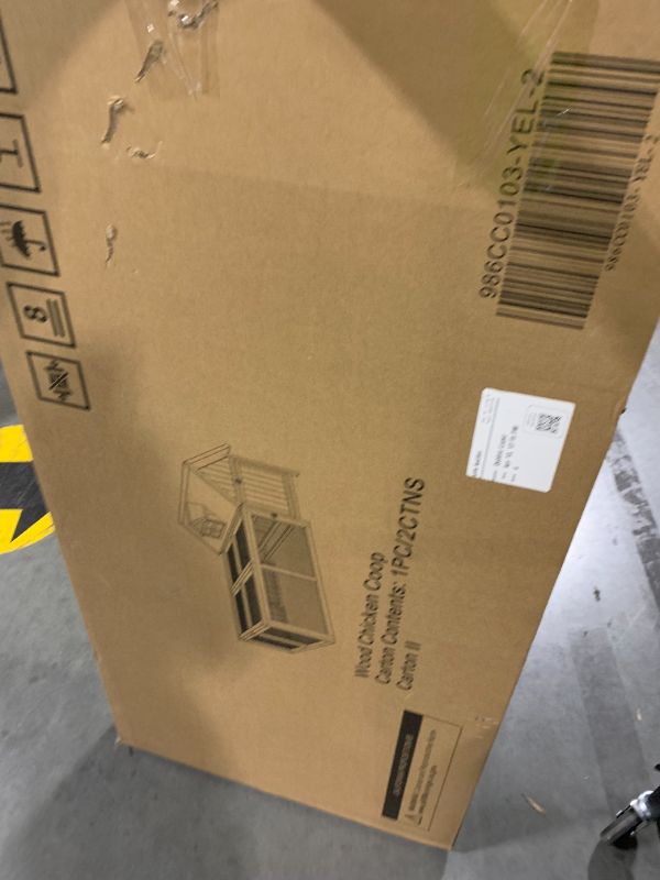 Photo 1 of ***FACTORY SEALED*** Hanover Outdoor Wooden Chicken Coop with Ramp, Large Wire Mesh Run, Waterproof Roof, Removable Tray 2.8 Ft. x 5.9 Ft. x 3.8 Ft.

