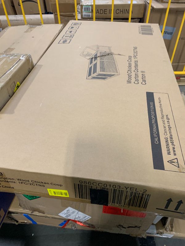 Photo 1 of ***FACTORY SEALED*** Hanover Outdoor Wooden Chicken Coop with Ramp, Large Wire Mesh Run, Waterproof Roof, Removable Tray 2.8 Ft. x 5.9 Ft. x 3.8 Ft.
