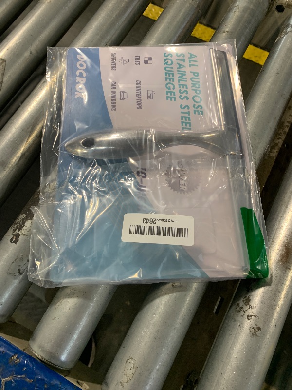 Photo 1 of ***MISSING 2 PIECES*** All-Purpose Stainless Steel Shower Squeegee for Shower Glass Door with 2 Adhesive Hooks, Bathroom Cleaner Tool Household Window Mirror Squeegee , Cleaning Tile Wall, Car, 10 Inch Silver