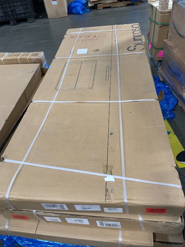 Photo 1 of ***FACTORY SEALED*** Sunrosa Frameless Double Sliding Shower Door 51 1/8-55" W x 76" H, 5/16" (8mm) Thick Easy-Clean Tempered Glass, Soft-Close Adjustable Shower Door with Towel Bar, Brushed Gold Finish