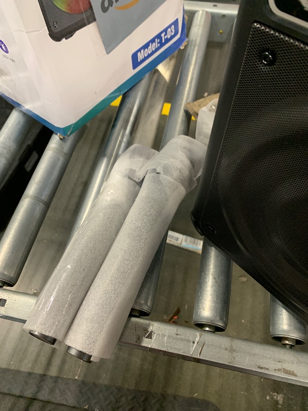 Photo 1 of *****MISSING CHARGIN CABLE******VOSOCO Karaoke Machine, Portable Bluetooth Karaoke Speaker with 2 Wireless Microphones, PA System for Adults Kids with LED Lights & Echo Adjustment, Supports TWS/TF/USB/AUX for Home Party