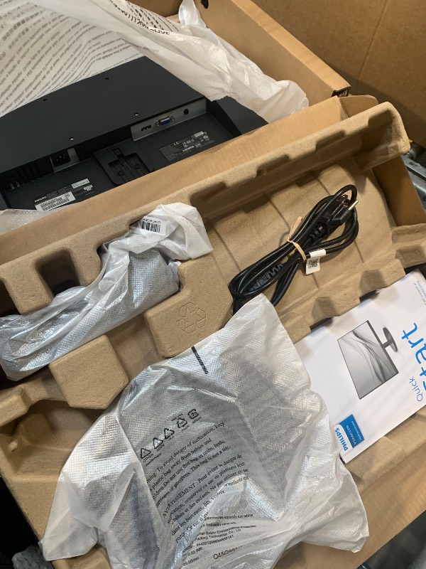 View 3 of **SCREEN IS COMPLETLEY DAMAGED/PARTS ONLY**
Philips New 24 inch Frameless Full HD (1920 x 1080) 100Hz Monitor, VESA, HDMI x1, VGA Port x1, Eye Care, 4 Year Advance Replacement Warranty, 241V8LB, Black
