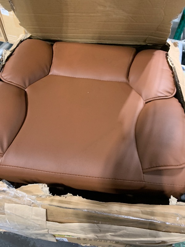 Photo 1 of ***MISSING BASE*** Kensaker Executive PU Leather Office Chair, Computer Chair with Thick Cushion & Lumbar Support, Ergonomic Desk Chair with Adjustable Headrest & Armrests,Brown