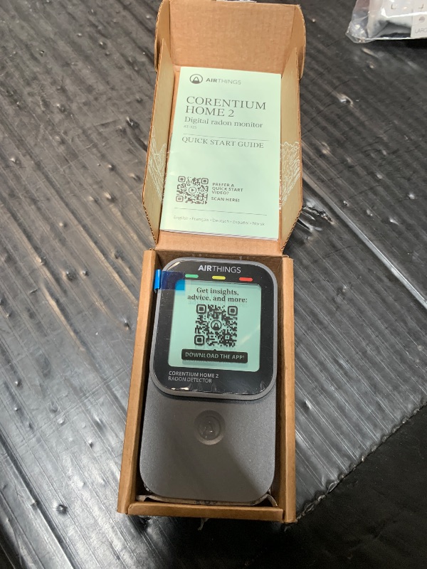 Photo 1 of *UNTESTED*
Airthings 325 Corentium Home 2 Smart Digital Radon Detector - Portable and Easy-to-use Radon Testing with Bluetooth connectivity and Humidity & Temperature Sensors
