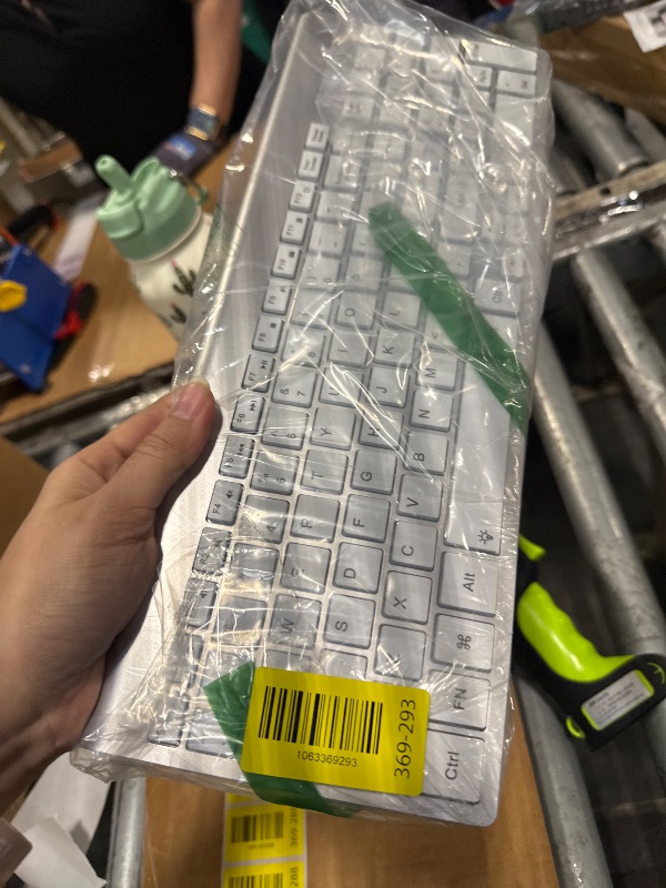 Photo 1 of ***MISSING MOUSE*** J JOYACCESS Wireless Keyboard and Mouse Combo with 7 Backlit Options,Quiet Light Up Keys,Type-C Rechargeable,Sleep Mode-2.4G Slient Portable Cordless Combo for Laptop/PC/Computer/Mac(White+Sliver)