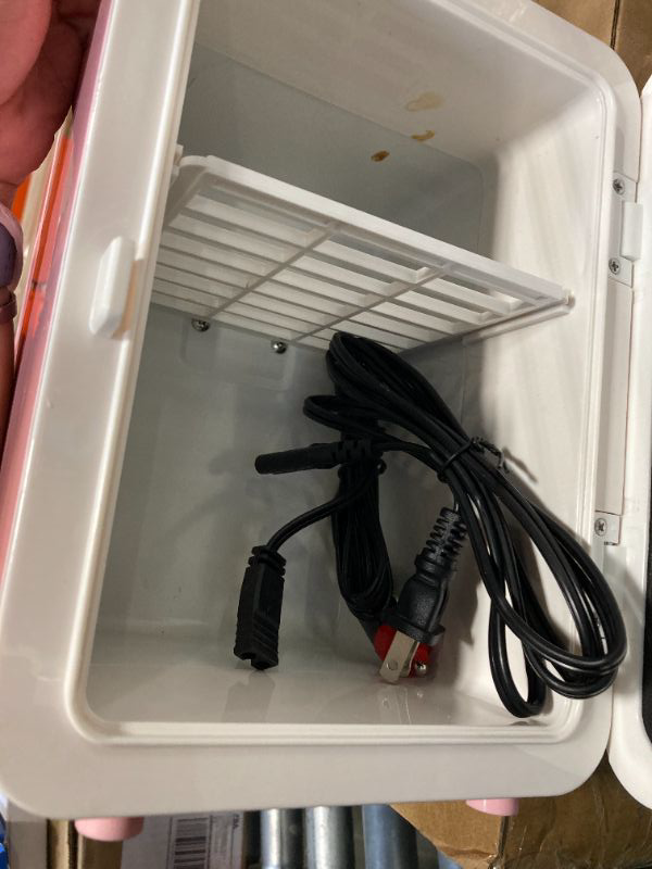 Photo 1 of ****DIRTY*** 04/05/2026 Reemix Mini Fridge, 4L/6 Cans Retro Portable Cooler For 120V Home & 12V DC Car Use, Skincare Fridge for Bedroom, Car, Office, Dorm (Pink)
