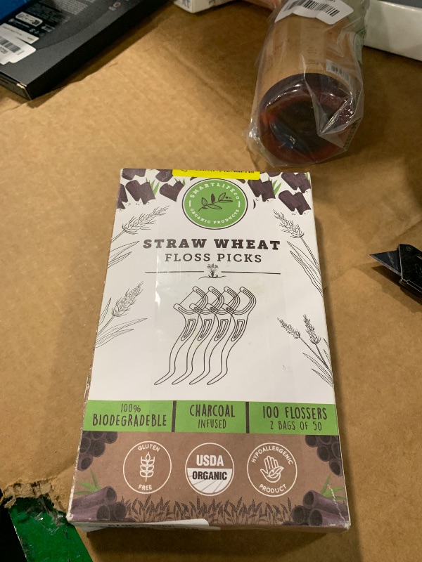 Photo 1 of ** SAME BRAND, DIFFERENT DESIGN**
SmartLifeco Eco-Friendly Dental Floss Picks (100ct) - Flossers Made With Straw Wheat Blend, Strong Anti-Shred Thread For Tight Gaps, Tooth Pick Stick For Adults, Soft on Gum & Teeth, Vegan, Unflavored