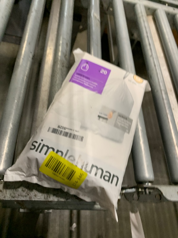 Photo 1 of ****SINGLE PACK ONLY**** simplehuman Code Q 100 Count, Dispenser Pack Custom Fit Liners, Drawstring Trash Bags, 50-65 Liter / 13-17 Gallon, White