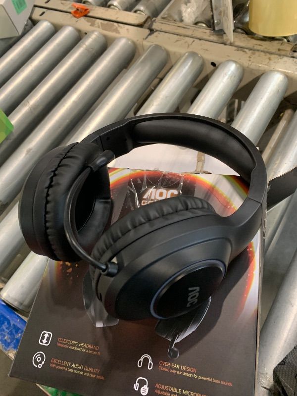 Photo 1 of ***UNKNOWN IF WORKING** AOC Wireless Gaming Headset Compatible with PS5/4, Nintendo Switch, PC, Bluetooth 5.4 & 2.4GHz Gaming Headphones with Noise Canceling Mic, RGB, Type-C, 20ms Latency, 45H, 7.1 Virtual Surround- Black