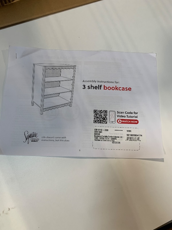 Photo 1 of ***MISSING HARDWARE***Signature Design by Ashley Hallityn Casual 41" Bookcase with Adjustable Shelves, White