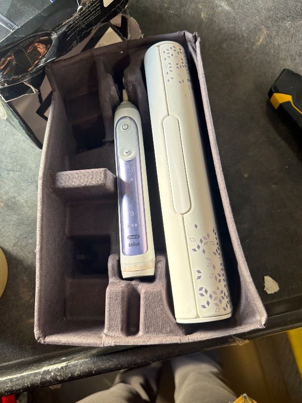 Photo 1 of ***VERY USED// MISSING PARTS*** Oral-B iO Series 9 Limited Rechargeable Black Electric Toothbrush with (2) Ultimate Clean and (1) Gentle Care Replacement Brush Heads, Black, Travel Case and Charger