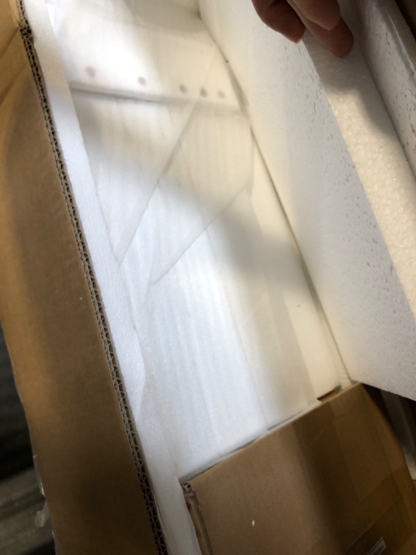 Photo 1 of ** partial set only, missing 2 of 3 boxes** Twin Over Full Bunk Bed Frames with Slide, Safety Guardrails and Ladder for Teens, Girl or Boys, House Shape, White