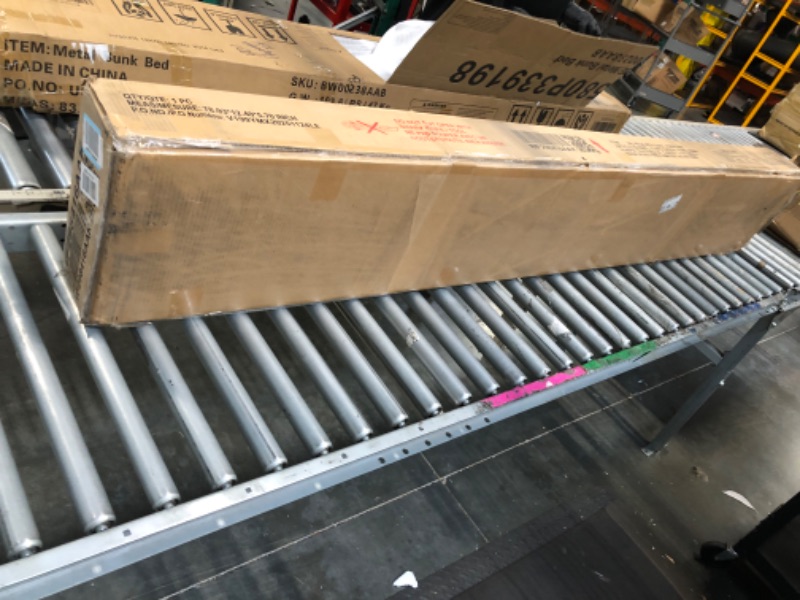 Photo 1 of ** partial set only, missing 2 of 3 boxes** Twin Over Full Bunk Bed Frames with Slide, Safety Guardrails and Ladder for Teens, Girl or Boys, House Shape, White