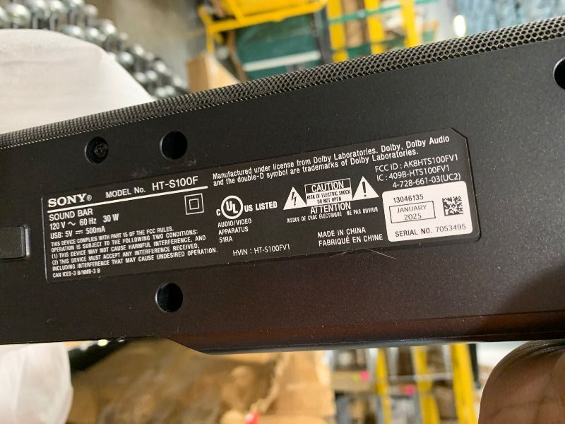 Photo 1 of ***MISSING REMOTE, SELLING FOR PARTS, FINAL SALE***Sony S100F 2.0ch Soundbar with Bass Reflex Speaker, Integrated Tweeter and Bluetooth, (HTS100F), easy setup, compact, home office use with clear sound black***MISSING REMOTE, SELLING FOR PARTS, FINAL SALE