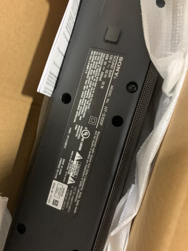 Photo 1 of ***MISSING REMOTE, SELLING FOR PARTS, FINAL SALE***Sony S100F 2.0ch Soundbar with Bass Reflex Speaker, Integrated Tweeter and Bluetooth, (HTS100F), easy setup, compact, home office use with clear sound black***MISSING REMOTE, SELLING FOR PARTS, FINAL SALE