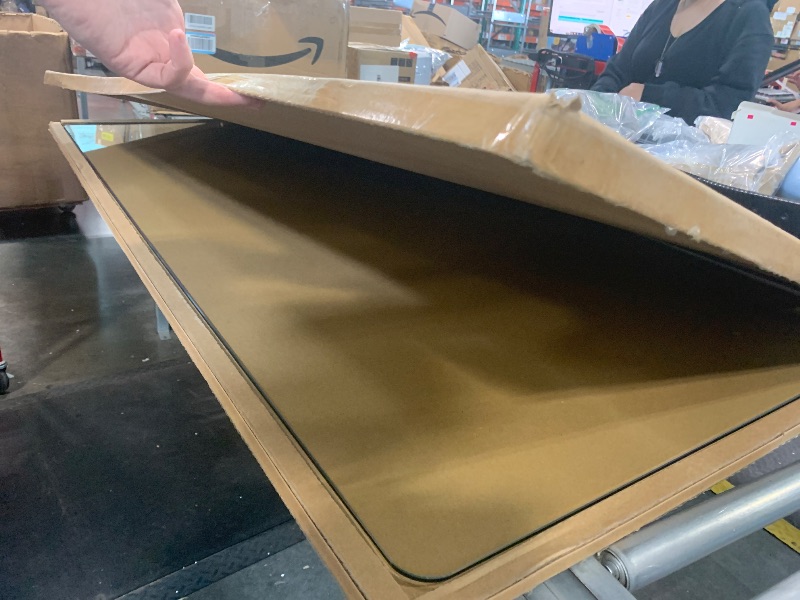 Photo 1 of [Tempered Glass] 30" x 55" Glass Chair Mat, 1/5" Thick Office Chair Mat for Carpet or Hardwood Floor, Heavy Duty Hard Chair Mats with Round Corner and Polished Edge, Carpeted Floor Protector