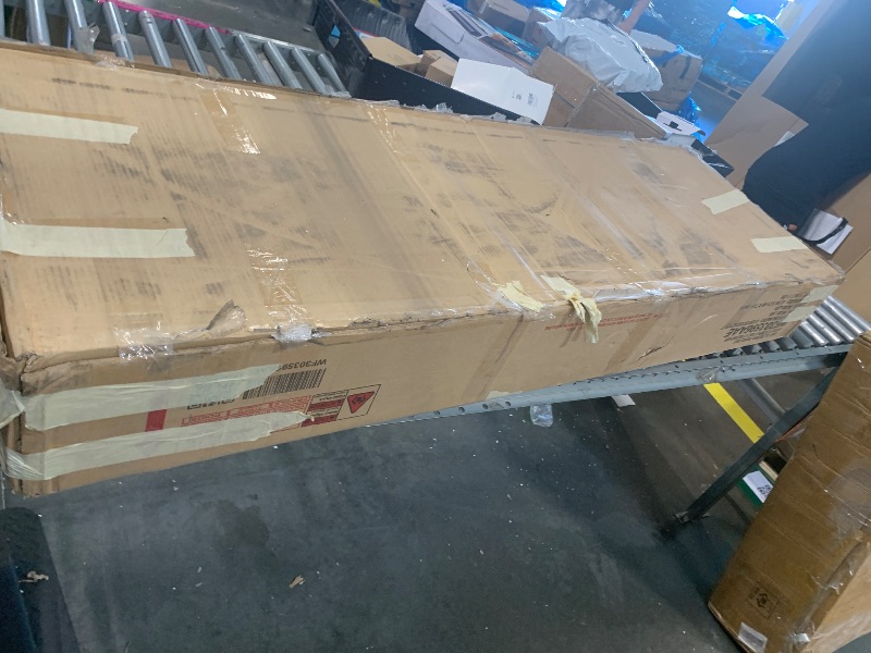 Photo 1 of ***MISSING PARTS*** ACQCA Full Size Bed Frame with Twin Size Trundle,Linen Upholstered Platform Bed Frame Full with Brick Pattern Headboard,Wood Slat Support Included,No Box Spring Needed,Easy Assembly,Gray