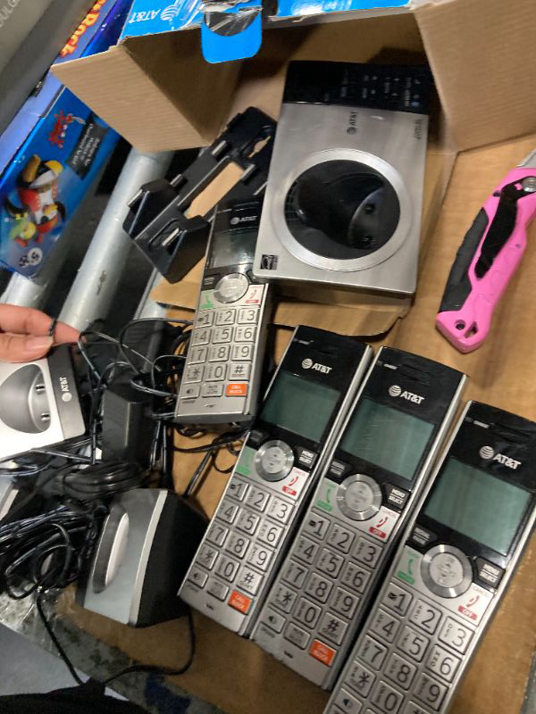 View 2 of ***MISSING PARTS*** AT&T CL82407 DECT 6.0 4-Handset Cordless Phone with Smart Call Blocker, Answering Machine, Caller ID Announce, Long Range, Expandable, Silver/Black