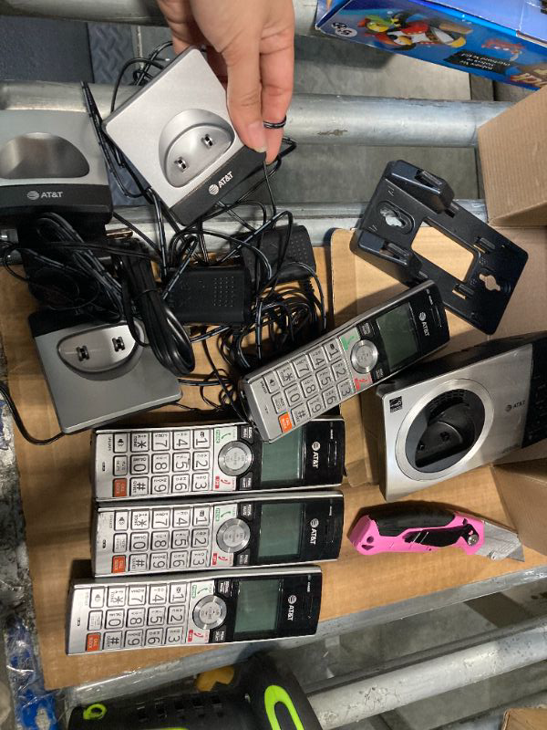 View 3 of ***MISSING PARTS*** AT&T CL82407 DECT 6.0 4-Handset Cordless Phone with Smart Call Blocker, Answering Machine, Caller ID Announce, Long Range, Expandable, Silver/Black