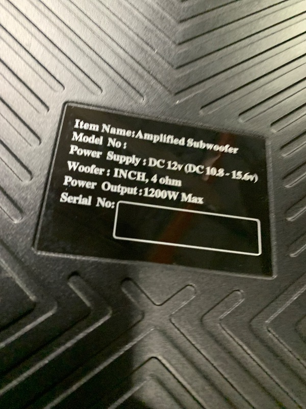 Photo 1 of ** no serial number and not able to test for functionality**** missing hardware to hook up device ***   ****1200W RGB Subwoofer, Slim Underseat Car Subwoofer and Amp Package with RGB Beat-Synced Light, Individual Control for Low Pass/Gain/Boost (A, B)