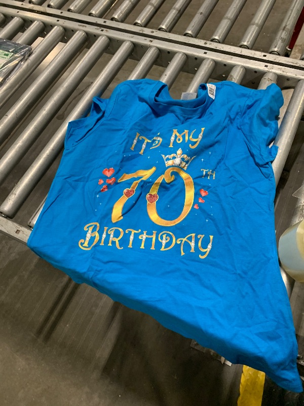 Photo 1 of " IT'S MY 70TH BIRTHDAY" Shirt blue size Medium
