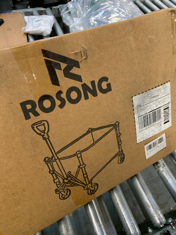 Photo 1 of ***MISSING HARDWARE***ROSONG Collapsible Wagon Cart with Wheels Foldable - Folding Utility Heavy Duty Wagons Carts for Grocery Sports Garden Shopping Camping Wheelbarrows (Black, 120L)