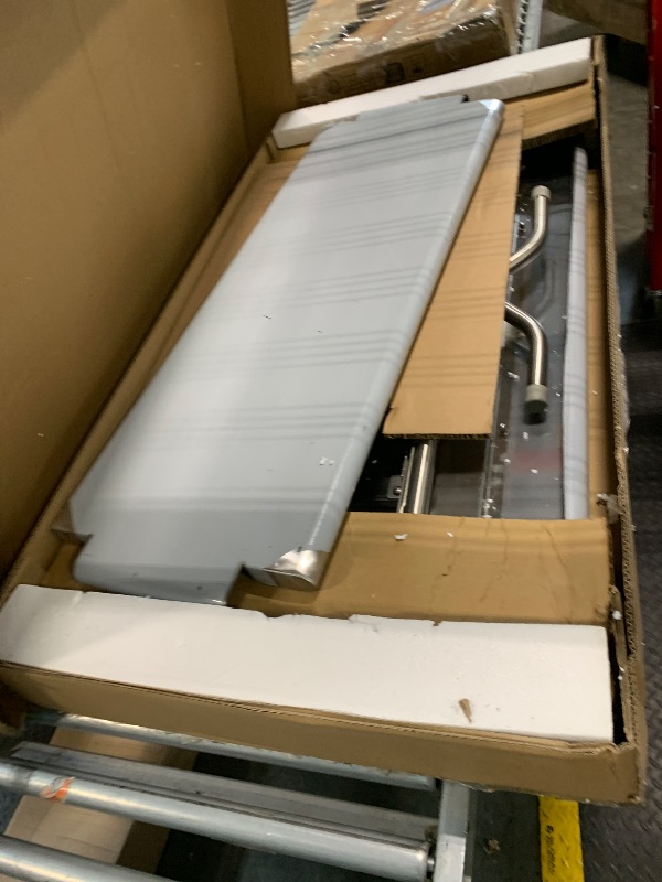 Photo 1 of *MINOR DAMAGE - USED*
HARDURA Folding Stainless Steel Table 24X48 Inches with Adjustable Undershelf and Legs NSF Commercial Portable Folding Prep Table for Restaurant Kitchen Home and Hotel