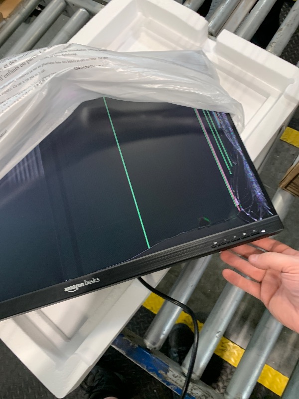 Photo 1 of ***Broken, Sold For Parts*** Amazon Basics IPS Monitor 75 Hz Powered with AOC Technology FHD 1080P HDMI, Display Port and VGA Input VESA Compatible Built-in Speakers for Office and Home, 27 in, Black