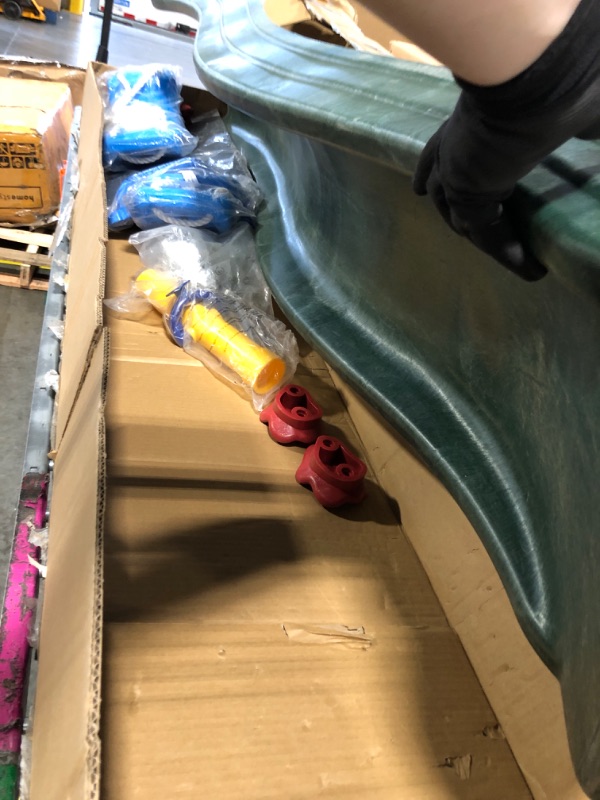 Photo 1 of ***Only Box 2 Of 2*** ***Partial Set*** ROBOTIME Wooden Swing Set for Backyard, All-in-One Kids Outdoor Play Equipment with Swings, Slide, Climbing Rope Ladder, Outdoor Swing Playset for Kids Ages 3-10