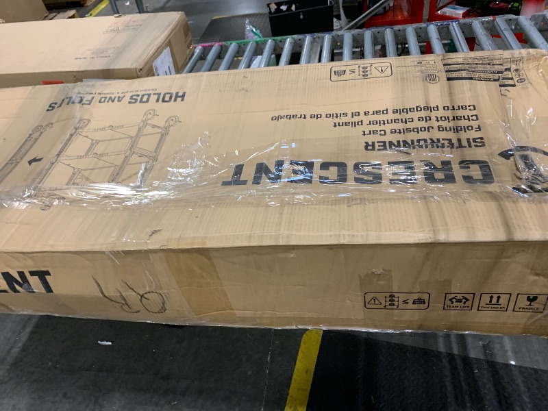 Photo 1 of ***Dented***Crescent SITERUNNER, 3 Shelf Heavy Duty Folding Jobsite Cart - 300-lb Capacity, F3SCBL