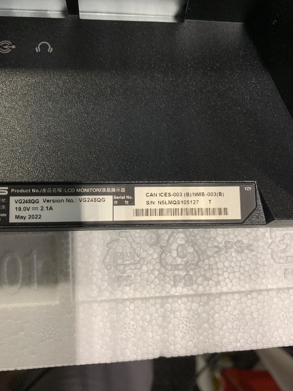 Photo 1 of **FINAL SALE, VIEW NOTES**ASUS VG248QG 24” G-Sync Compatible Gaming Monitor 165Hz Full HD 1080p 0.5ms DP HDMI DVI Eye Care