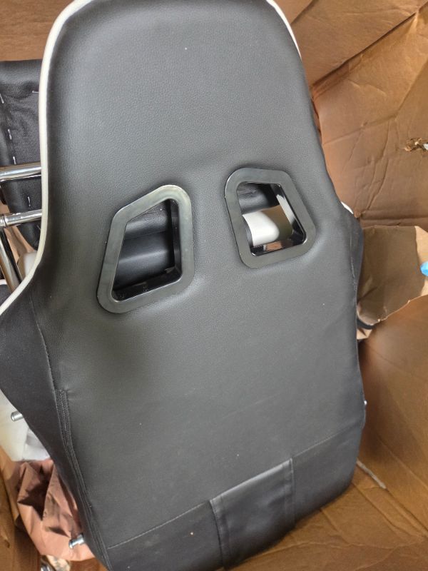 Photo 1 of ***MISSING PARTS*** GTPLAYER Gaming Chair, Computer Chair with Footrest and Lumbar Support, Height Adjustable Game Chair with 360°-Swivel Seat and Headrest and for Office or Gaming (White)