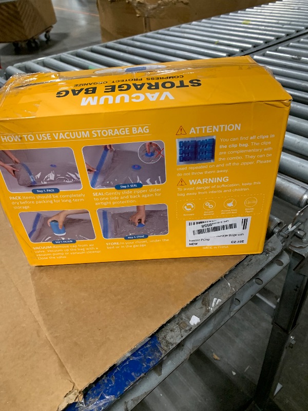 Photo 1 of ***MISSING CHARGING WIRE FOR PUMP***Cozy Essential Travel Vacuum Storage Bags with Rechargeable Cordless Electric Pump, Space Saver Bags for Luggage, Suitcase, Carry-On, for Clothes, Blankets, Comforters, Pillows, 22 Combo***MISSING CHARGING WIRE FOR PUMP