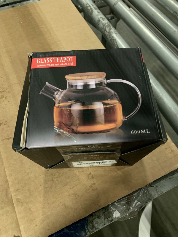 Photo 1 of **DIRTY**
CnGlass Glass Teapot Stovetop Safe,20.3 oz Clear Tea pot with Removable Filter Spout,Loose Leaf and Blooming Tea Maker