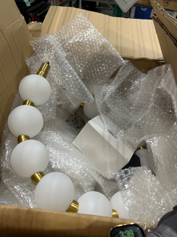 Photo 1 of ********SIMILAR ITEM***
COOBATG Postmodern Pearl Necklace Glass Ball Chandelier-10 Lights; Milk White Glass Ball Bubble Chandelier Lighting Adjustable LED for Living Room Bedroom Diningroom Bar (Warm White)