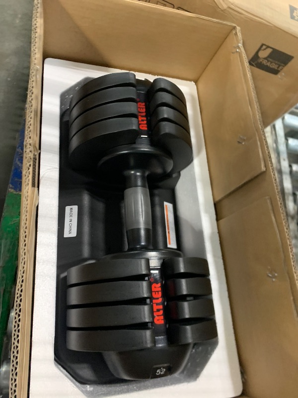 Photo 1 of **one dumbell only **ALTLER 52LBS Adjustable Dumbbell Premium Rubber Coated Dumbbell with Secure Locking Mechanism for Safe & Customizable Strength Training