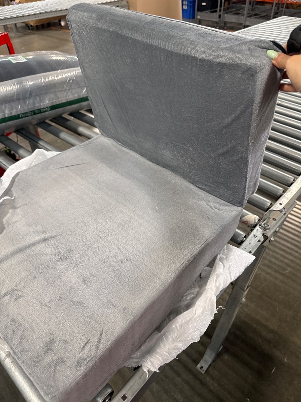 Photo 1 of *******SIMILAR***** EFELIM Velvet Floor Gaming Chair Cover Only, Padded Floor Chair Slipcover Adjustable Floor Chair with Back Support Chair Cover Meditation Lounge Chair Protector Cover (Grey)