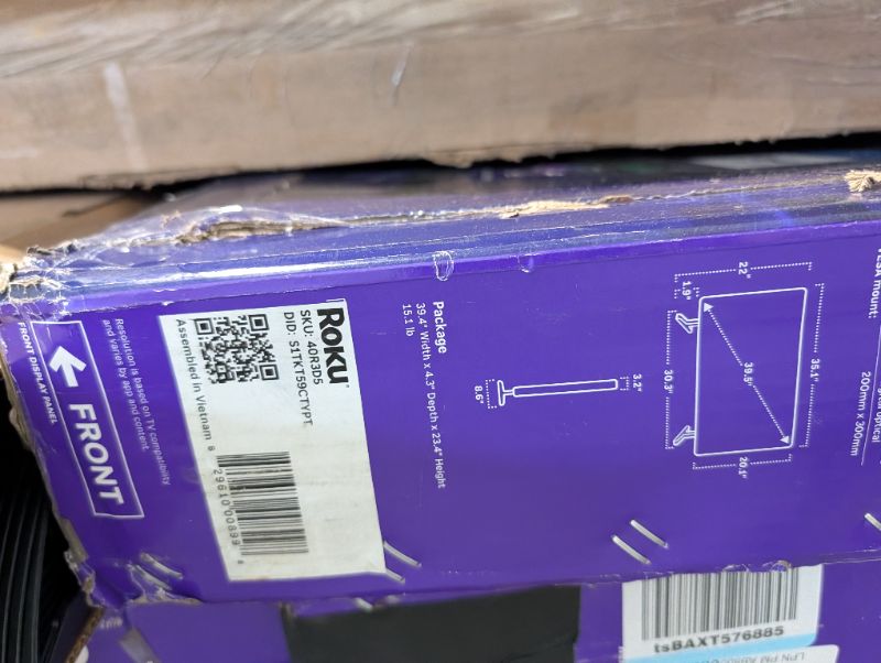 Photo 1 of ***FINAL SALE***WHOLESALE PALLET of non functioning TV's, SELLING AS IS FOR PARTS, FINAL SALE***