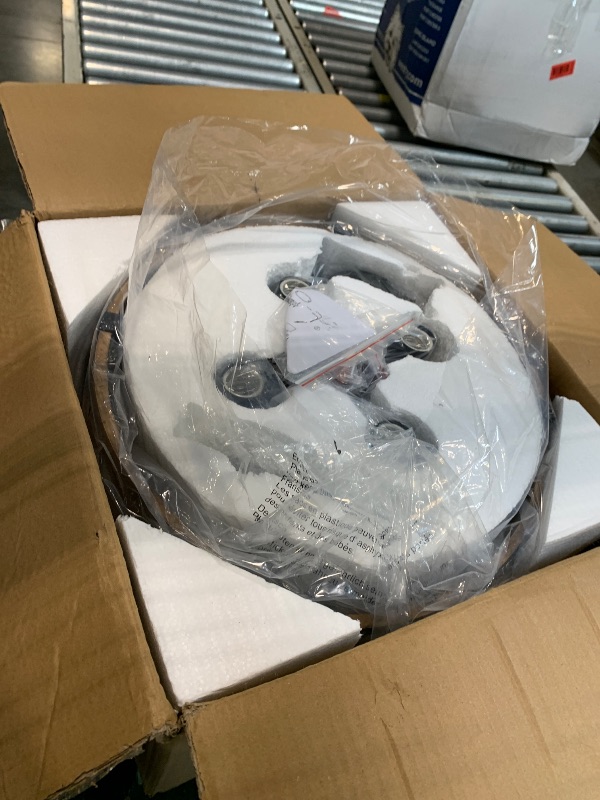 Photo 1 of 
4-Light Large Rustic Farmhouse Flush Mount Ceiling Light Fixture 16.5 inch Oak Wood Round Drum Semi Flush Mount Ceiling Light for Bedroom Hallway Entry Dining Farmhouse Living Room, Black
