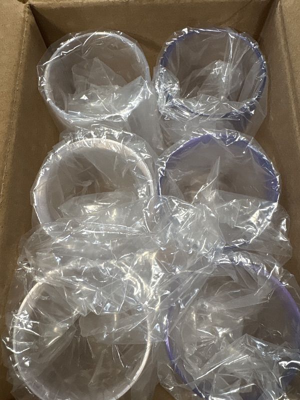 Photo 1 of **DIFFERENT COLOR**
US Acrylic Stackable 8 ounce Plastic Wine Stems in Clear | Set of 8 Reusable, BPA-free, Made in the USA, Top-rack Dishwasher Safe