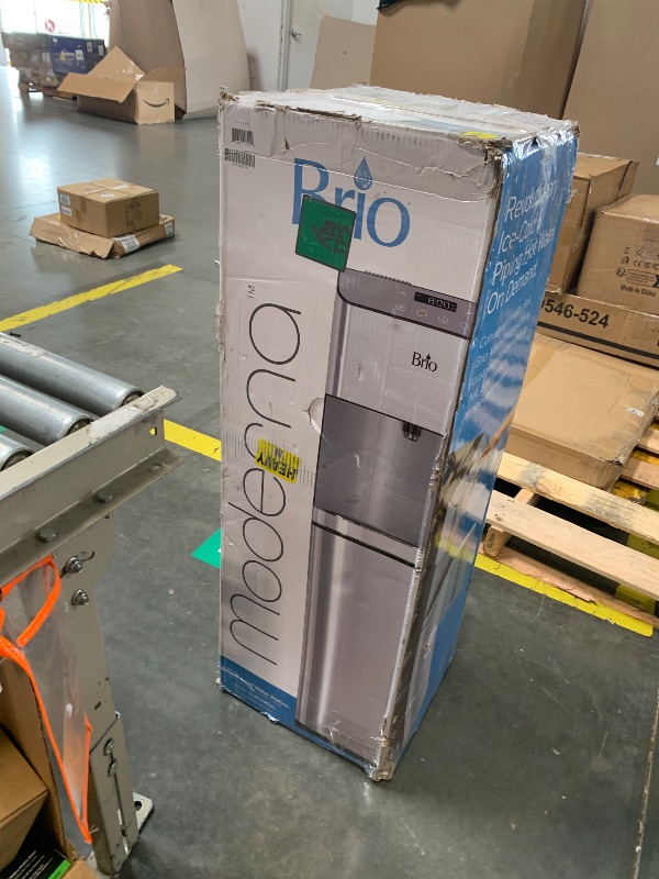 Photo 1 of *** AS IS ALL SALES FINAL NO RETURNS ***Brio Moderna Bottom Load Water Cooler Dispenser - Tri-Temp, Adjustable Temperature, Self-Cleaning, Touch Dispense, Child Safety Lock, Holds 3 or 5 Gallon Bottles, Digital Display and LED Light