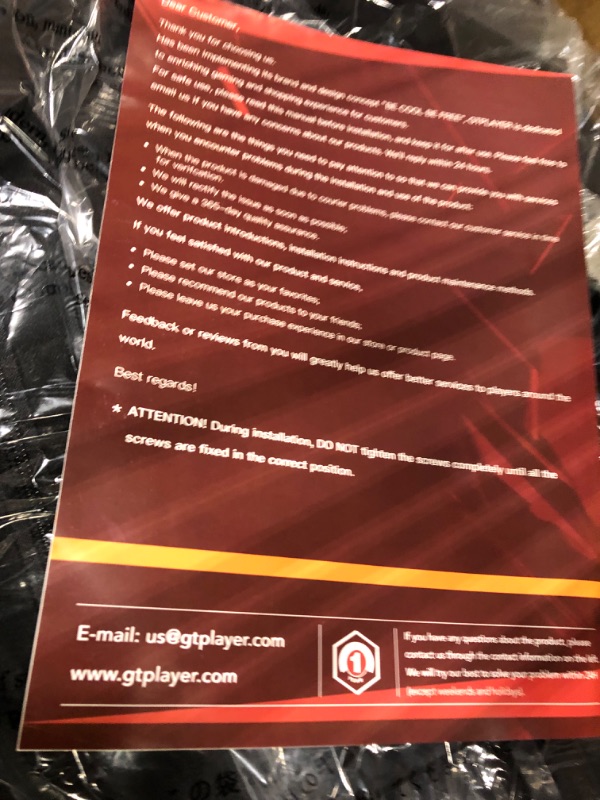 Photo 1 of ***FINALE SALE/NO RETURN, SOLD AS PARTS ONLY*** 
GTPLAYER Gaming Chair, Computer Office Chair with Pocket Spring Cushion, Linkage Armrests and Footrest, High Back Ergonomic Computer Chair with Lumbar Support Task Chair with Footrest(Black)