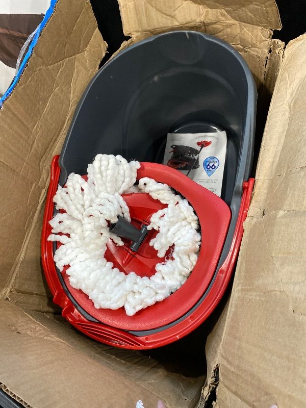 Photo 1 of *MISSING PARTS - see clerk notes*
O-Cedar EasyWring Microfiber Spin Mop, Bucket Floor Cleaning System, Red, Gray, Standard
