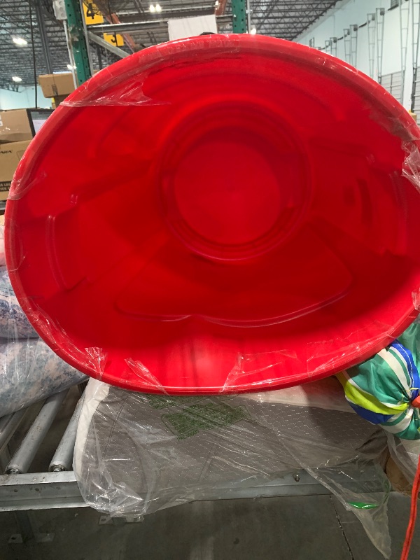 Photo 1 of !!!!DENTED******Rubbermaid Commercial Products BRUTE Heavy-Duty Round Trash/Garbage Can, 20-Gallon, Red, Outdoor Waste Container for Landscapers/Construction/Restaurants/Back of House/Offices/Warehouses