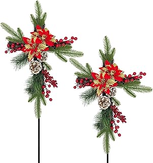 Photo 1 of ***SIMULAR TO PHOTO NOT EXACT!!!!!!!!!!Christmas Cemetery Decorations for Grave 2 Pack Glitter Cemetery Flowers Cross Memorial Poinsettia Cross Stake Christmas Headstone Decor
***SIMULAR TO PHOTO NOT EXACT!!!!***SIMULAR TO PHOTO NOT EXACT!!!!